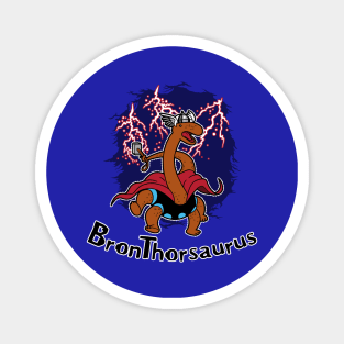 Cute Funny Thor Superhero Brontosaurus Dinosaur Bronthorsaurus Gift For Dinosaur Lovers Magnet